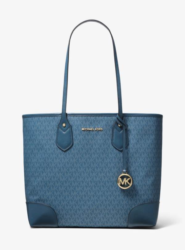 Damske Prenosná Taška Michael Kors Eva Large Logo Námornícka Modrá - Kabelky Michael Kors Vypredaj | HLEWF-6821